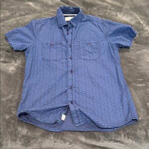 Lucky Brand Men's Indigo Patterned Button Down Shirt